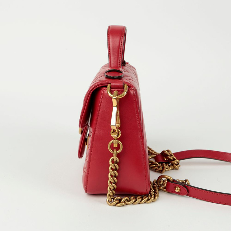GUCCI GG Marmont 迷你頂部提把托特單肩包-4