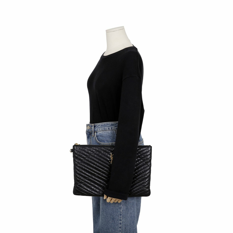 SAINT LAURENT Monogram 資料夾手拿包 440222-11