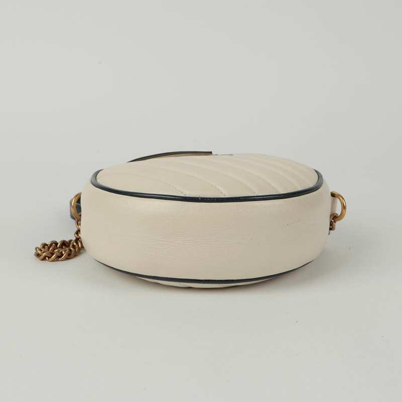 GUCCI Marmont 迷你圓形肩斜背包 550154-7