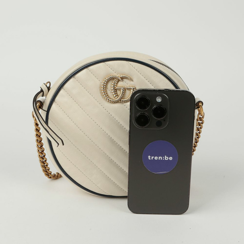 GUCCI Marmont 迷你圓形肩斜背包 550154-9