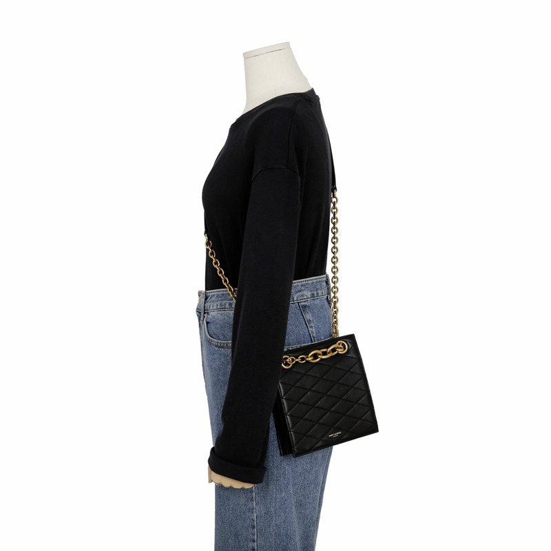SAINT LAURENT Mylon 鏈條單肩斜背包-7