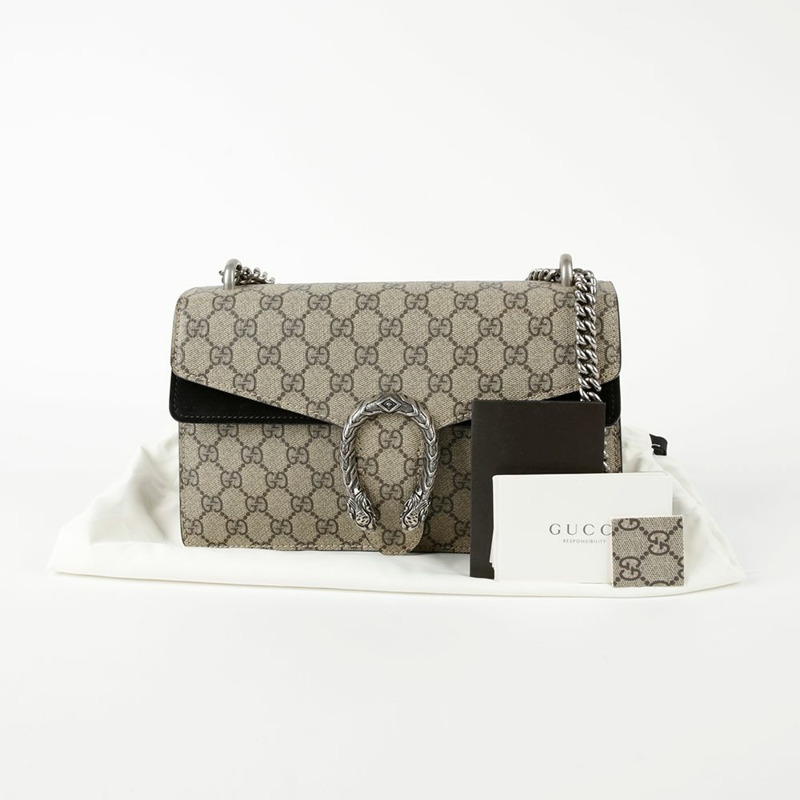 GUCCI 小號 GG Supreme 帆布 Dionysus 肩背包與斜背包-0
