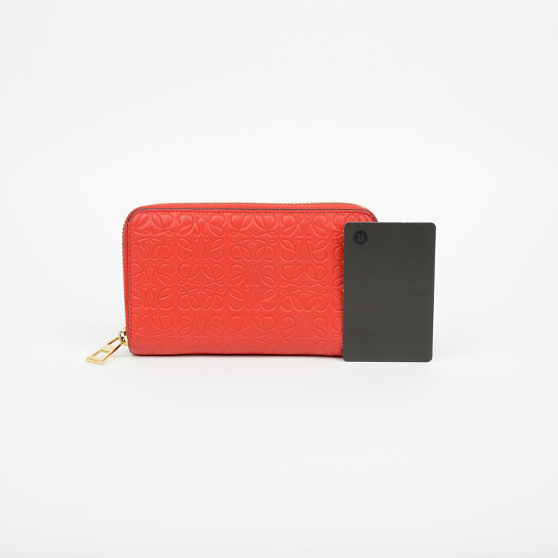 LOEWE 107 55 Anagram 拉鍊圓形錢包-9
