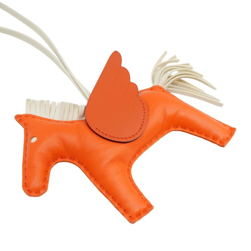 Hermes  Rodeo MM Charm 飛馬吊飾(橘/米白)-1