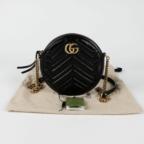 GUCCI 550154 GG Marmont 迷你圓形肩斜背包