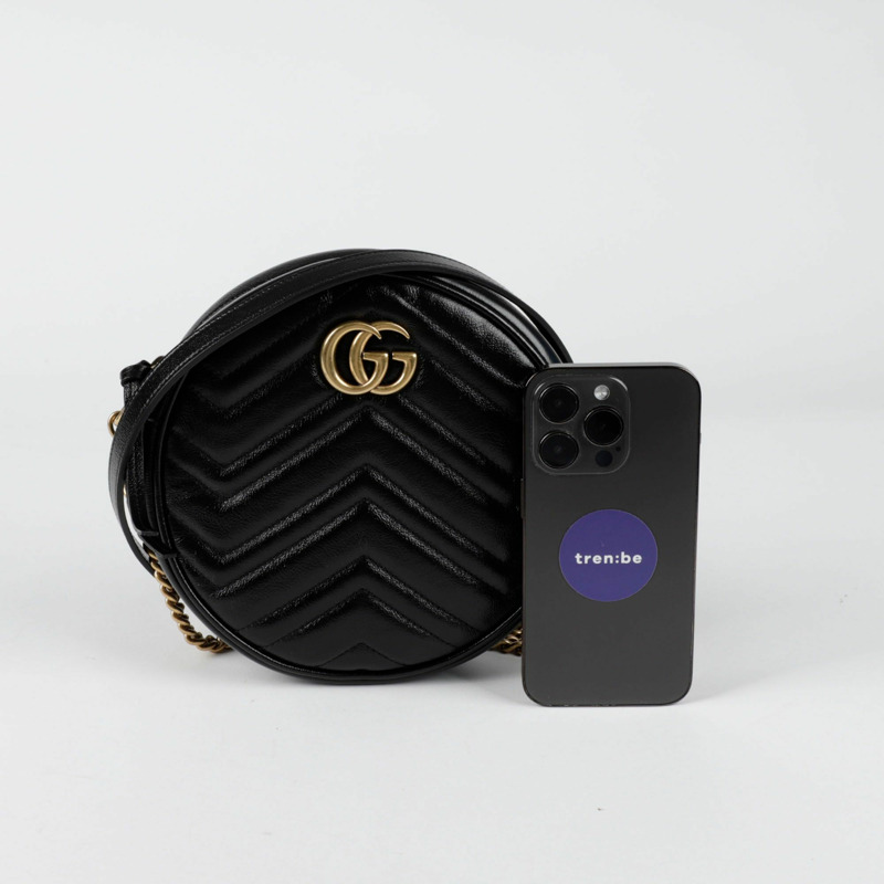GUCCI 550154 GG Marmont 迷你圓形肩斜背包-6