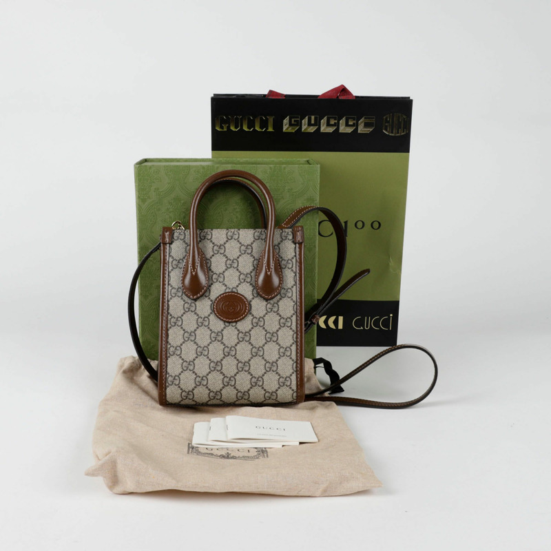GUCCI 互扣式 G 迷你托特單肩包-0