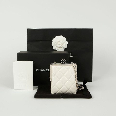 CHANEL 金屬框手拿包鏈條單肩包