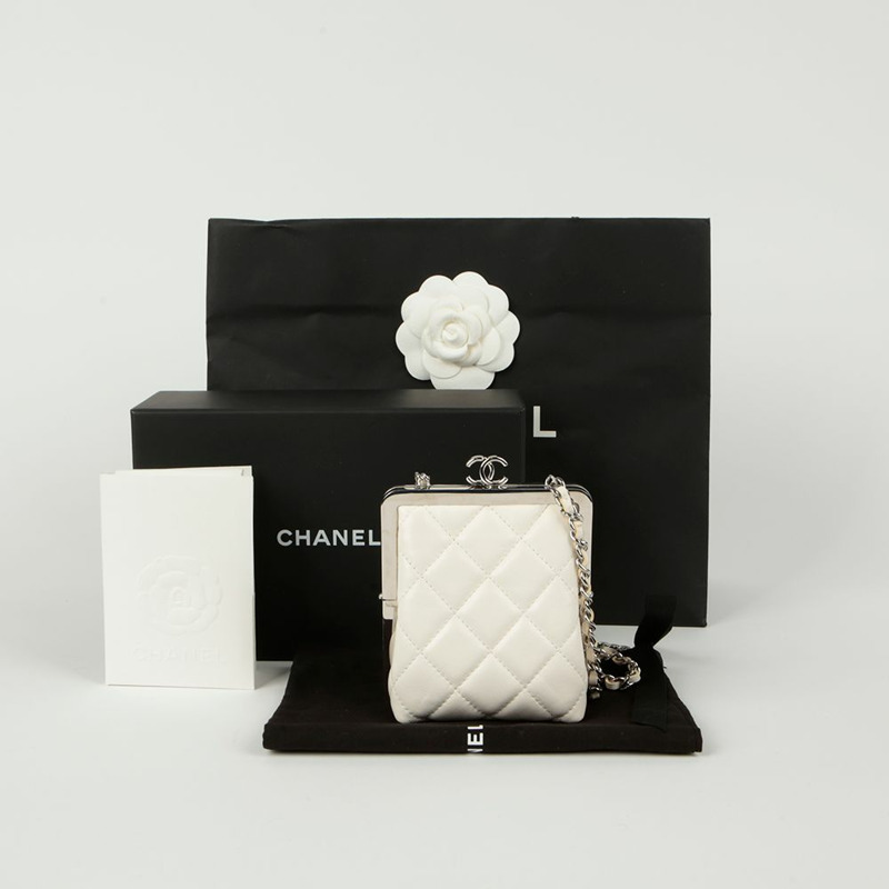 CHANEL 金屬框手拿包鏈條單肩包-0
