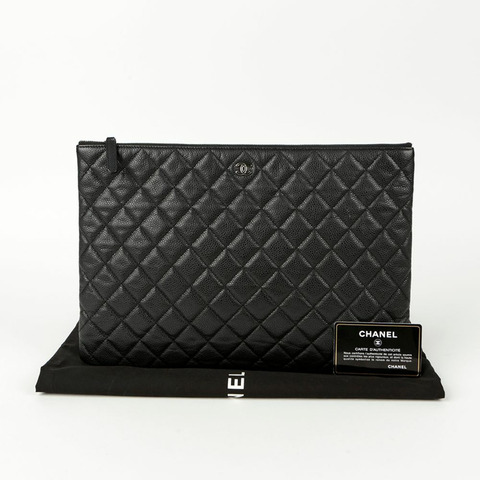 CHANEL Caviar Skin CC Logo 大號手包