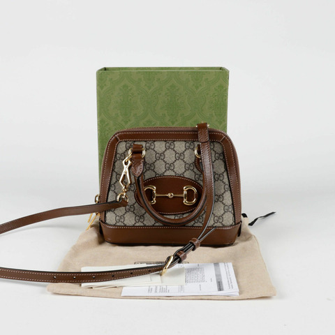GUCCI Horsebit 1955 迷你頂部提把托特包和單肩包
