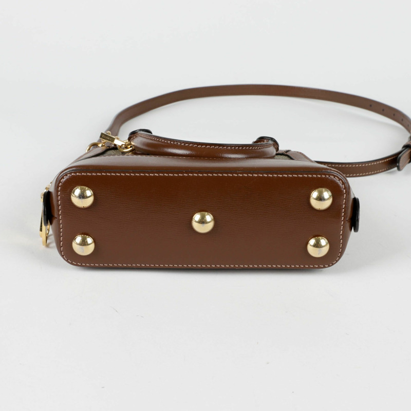 GUCCI Horsebit 1955 迷你頂部提把托特包和單肩包-6