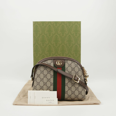 GUCCI GG Supreme 帆布 Ophidia 肩背包與斜背包