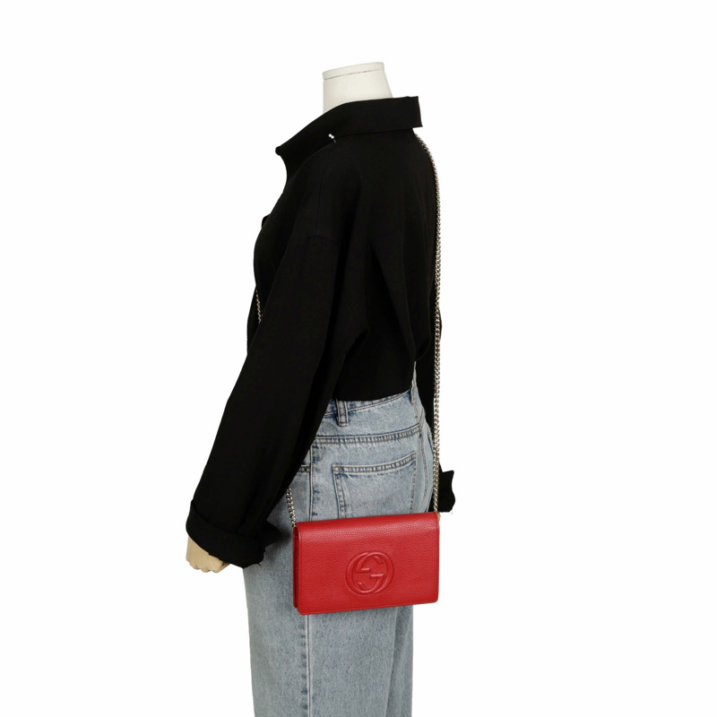 GUCCI 互扣式 Soho 鏈條單肩斜背包 598211-10