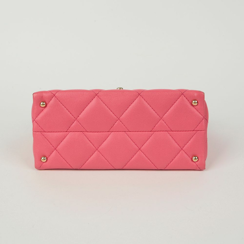 CHANEL Caviar Skin CC Logo 頂部提把托特單肩包-5