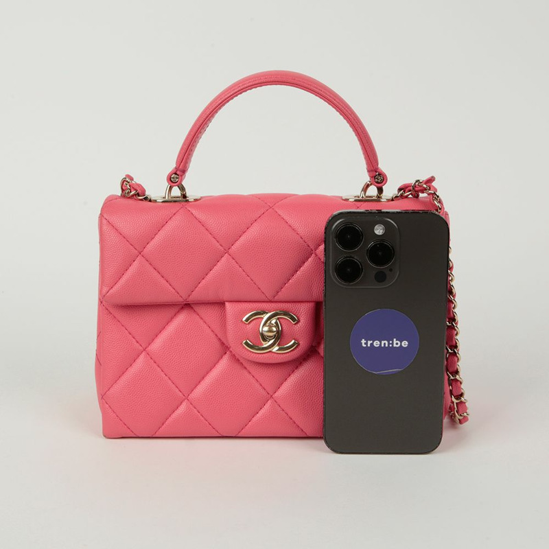CHANEL Caviar Skin CC Logo 頂部提把托特單肩包-8