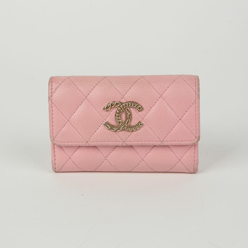 CHANEL Caviar Skin CC 標誌卡包錢包-0