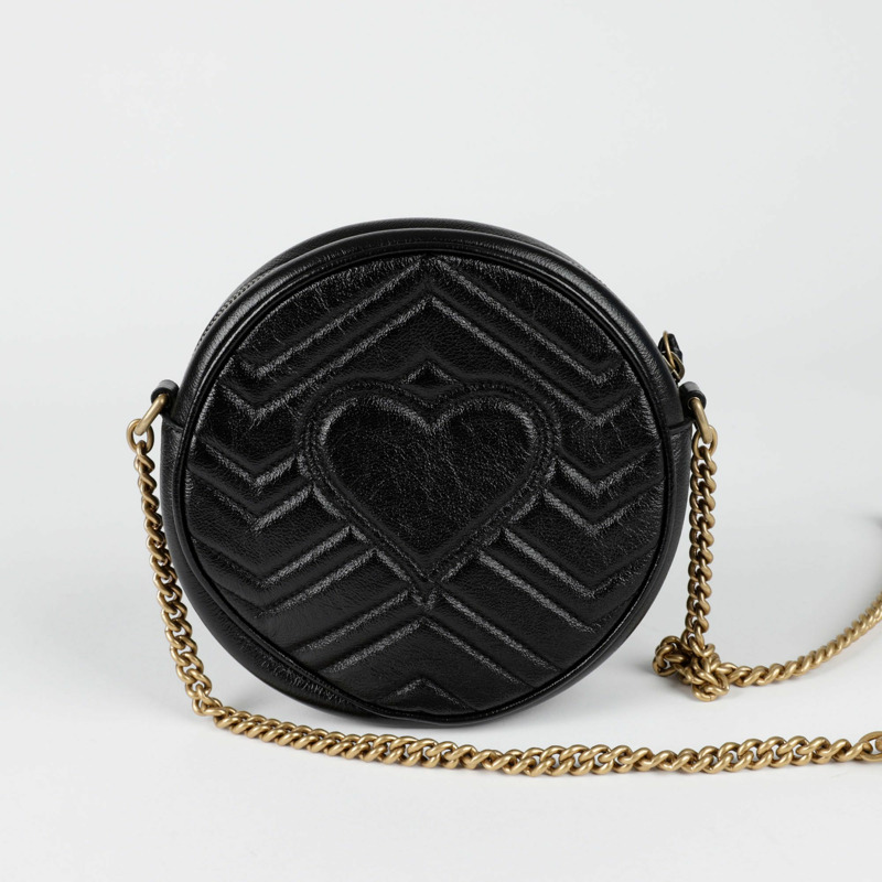 GUCCI GG Marmont 迷你圓形肩斜背包 550154-2