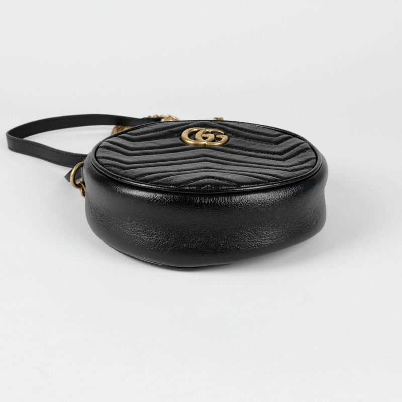 GUCCI GG Marmont 迷你圓形肩斜背包 550154-4