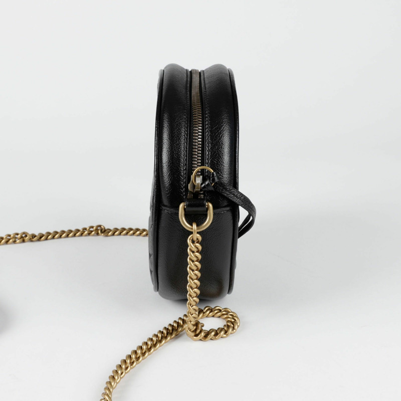 【包稅】GUCCI 550154 GG Marmont 迷你圓形肩斜背包-3