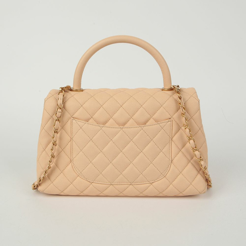 CHANEL Caviar Skin Coco Handle 中型托特單肩包 A92991-3