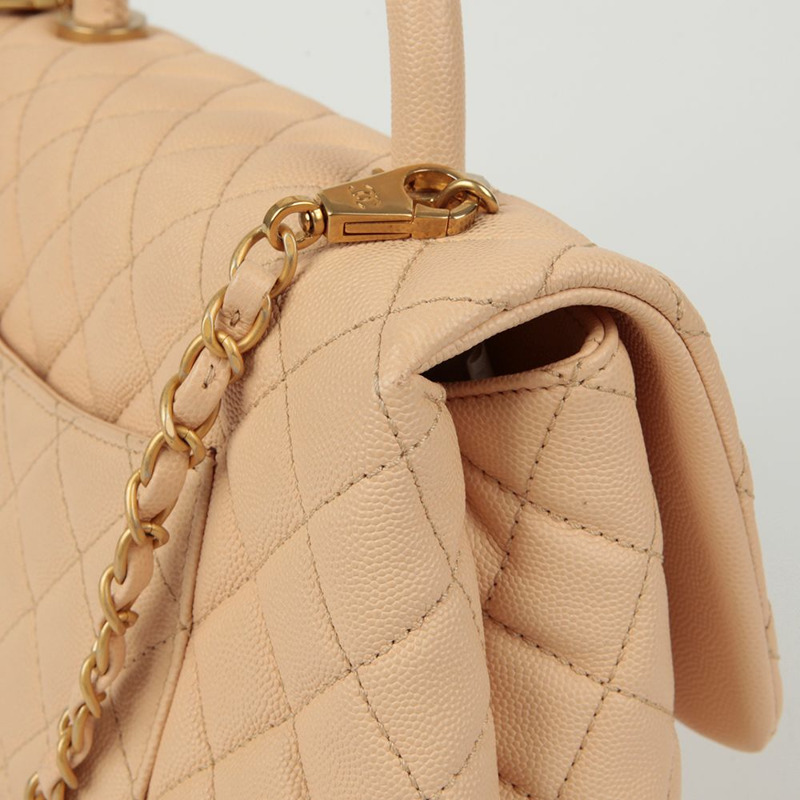 CHANEL Caviar Skin Coco Handle 中型托特單肩包 A92991-7