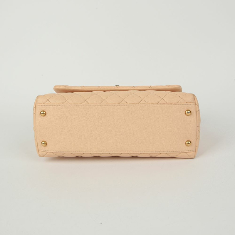 CHANEL Caviar Skin Coco Handle 中型托特單肩包 A92991-8
