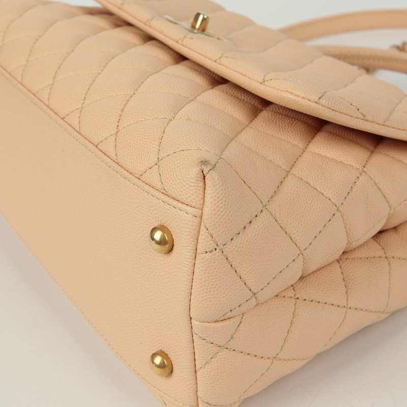 CHANEL Caviar Skin Coco Handle 中型托特單肩包 A92991-9