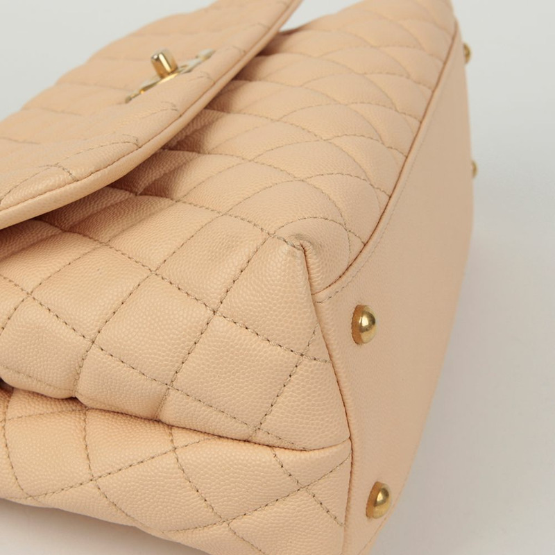 CHANEL Caviar Skin Coco Handle 中型托特單肩包 A92991-10