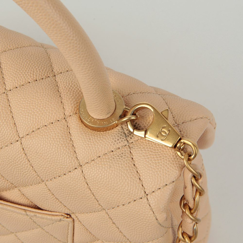 CHANEL Caviar Skin Coco Handle 中型托特單肩包 A92991-11