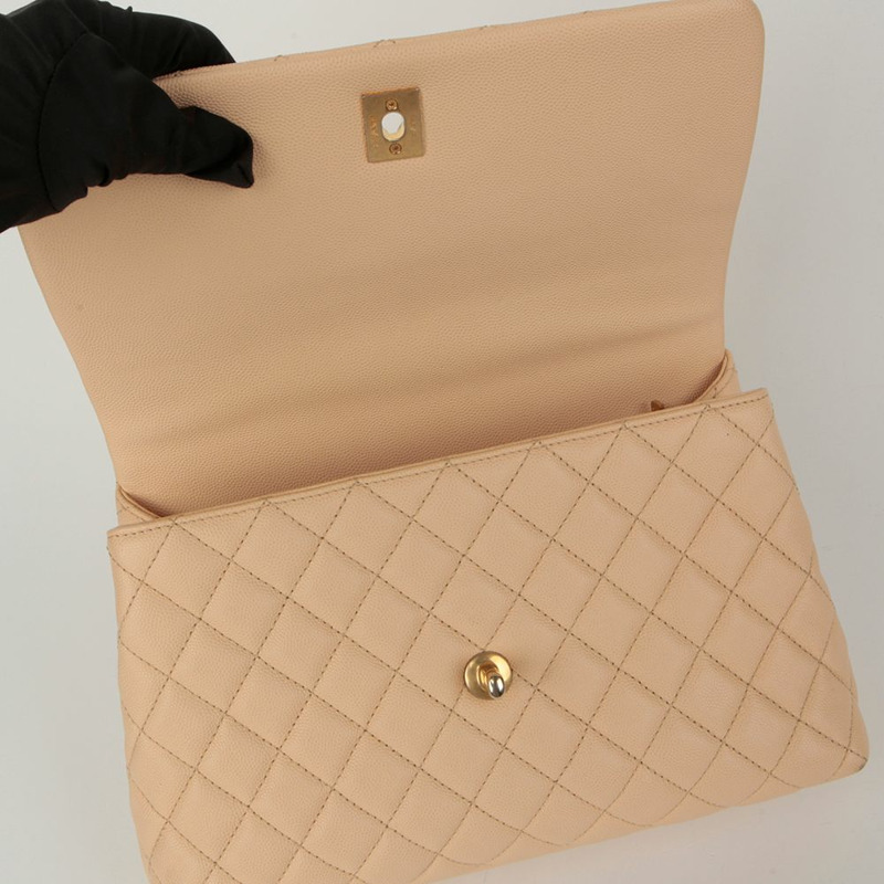 CHANEL Caviar Skin Coco Handle 中型托特單肩包 A92991-13