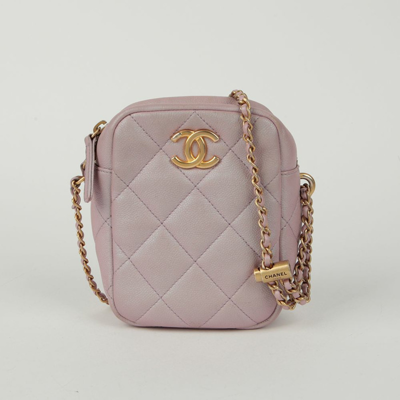 CHANEL Caviar Skin CC Logo 我的完美迷你肩斜背包-0
