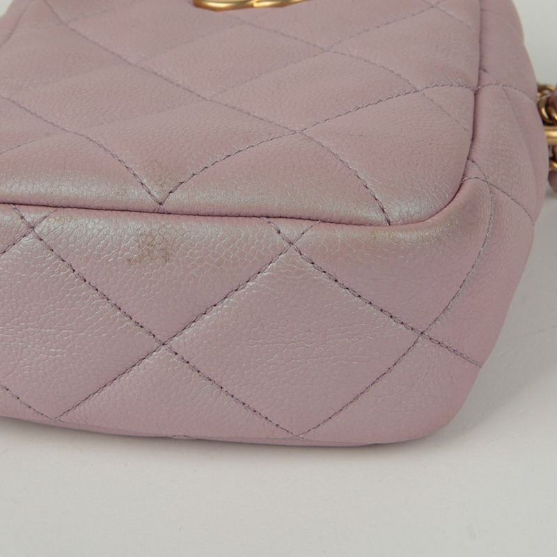 CHANEL Caviar Skin CC Logo 我的完美迷你肩斜背包-6