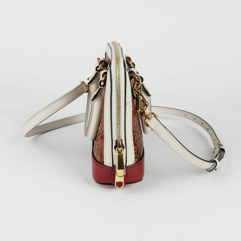 GUCCI Horsebit 1955 迷你蟒蛇皮頂部提把托特單肩包-2