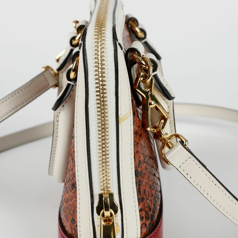 GUCCI Horsebit 1955 迷你蟒蛇皮頂部提把托特單肩包-3