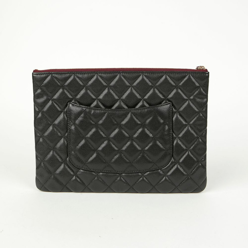 CHANEL Caviar Skin 經典新款中型手拿包 A82545-3
