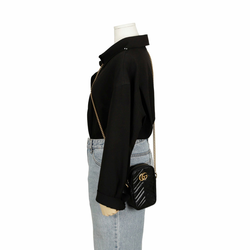 GUCCI GG Marmont 迷你肩斜背包-7
