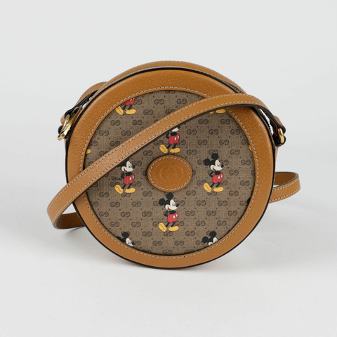 GUCCI 迪士尼 GG 圓形 Supreme 米奇老鼠斜背包