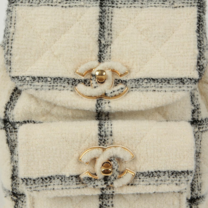 【包稅】CHANEL CC Logo 斜紋軟呢背包-2