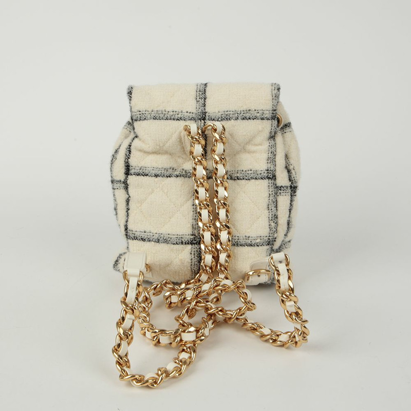 【包稅】CHANEL CC Logo 斜紋軟呢背包-3