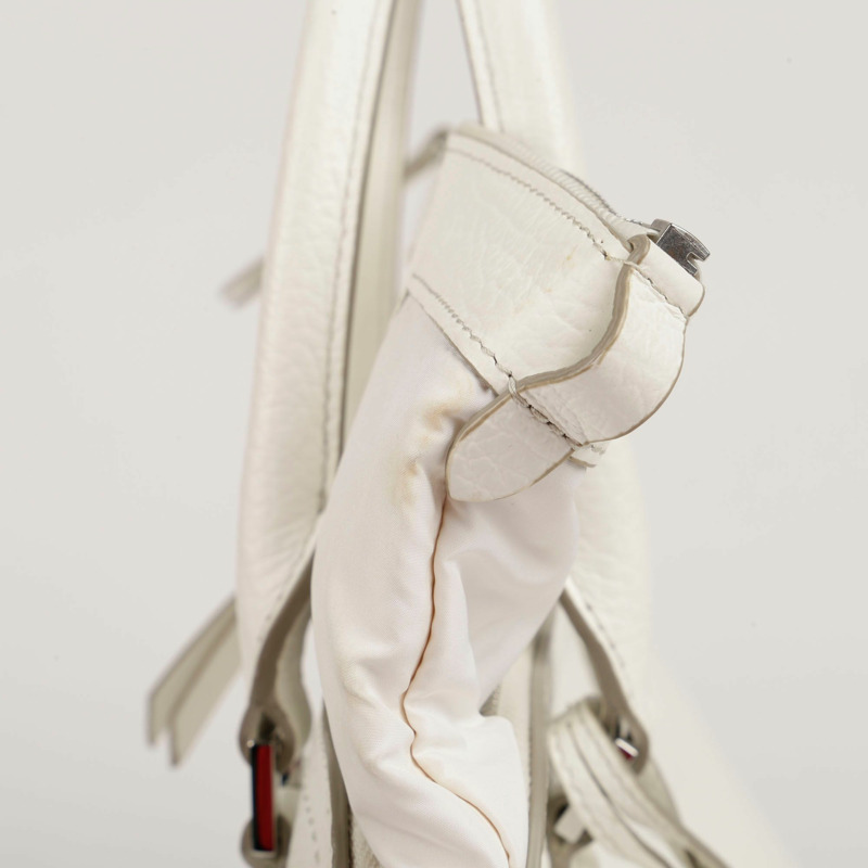 MAISON MARGIELA 中型白色皮革 5AC 手提包和單肩包 0093-8