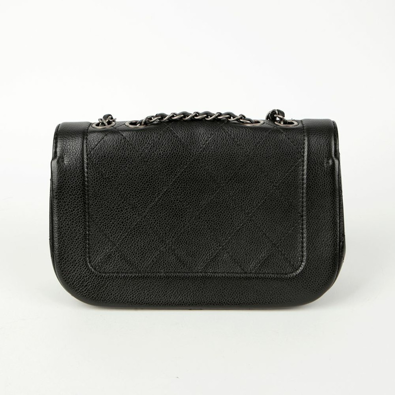 CHANEL Caviar Skin CC Logo 翻蓋單肩包-3