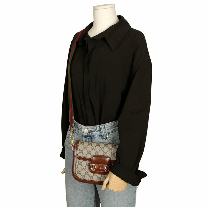 GUCCI Horsebit 1955 迷你斜背包-10