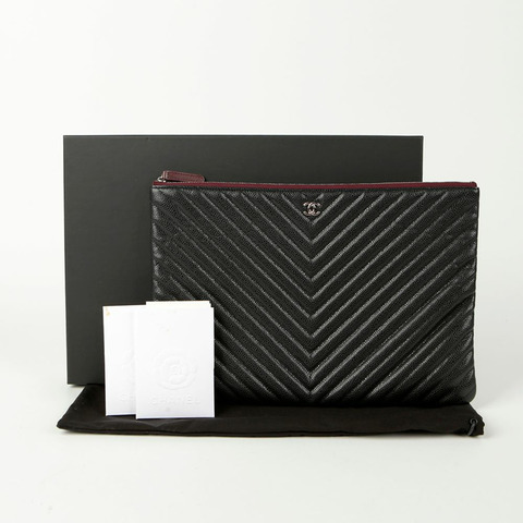 CHANEL Caviar Skin 經典大手拿包 A82552