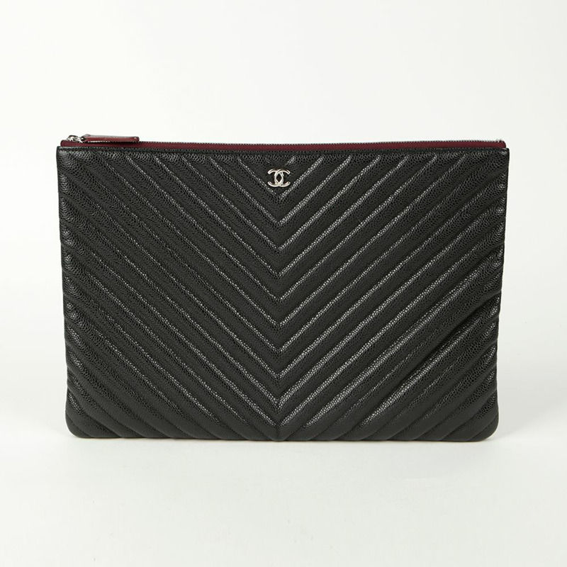 CHANEL Caviar Skin 經典大手拿包 A82552-1
