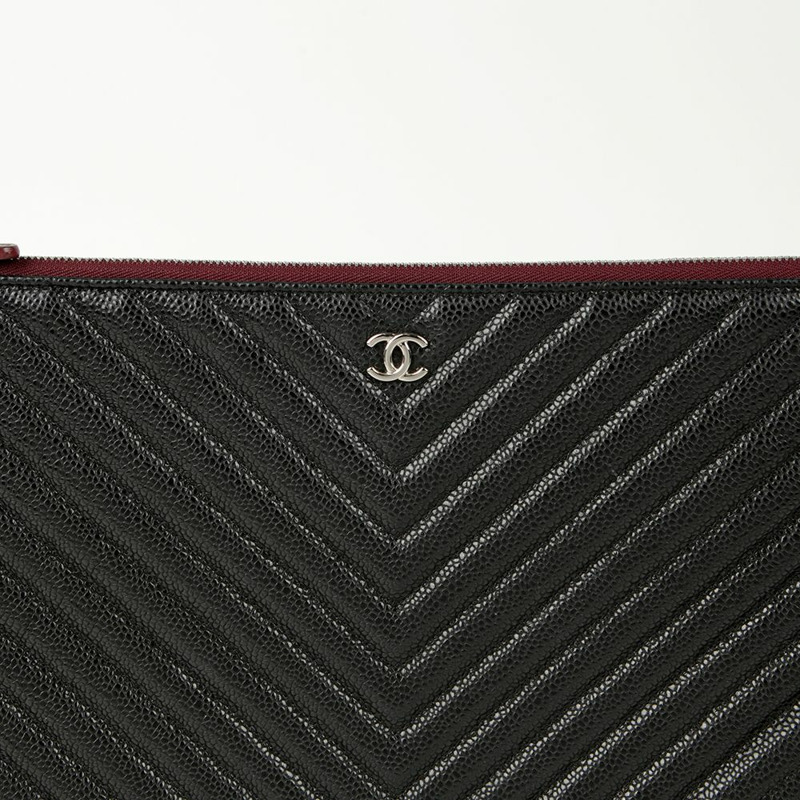 CHANEL Caviar Skin 經典大手拿包 A82552-2