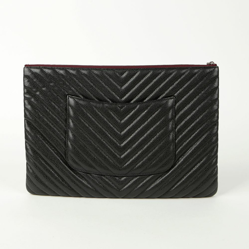 CHANEL Caviar Skin 經典大手拿包 A82552-3