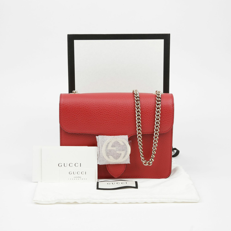 【包稅】GUCCI 510304 互扣鏈條單肩斜背包-0