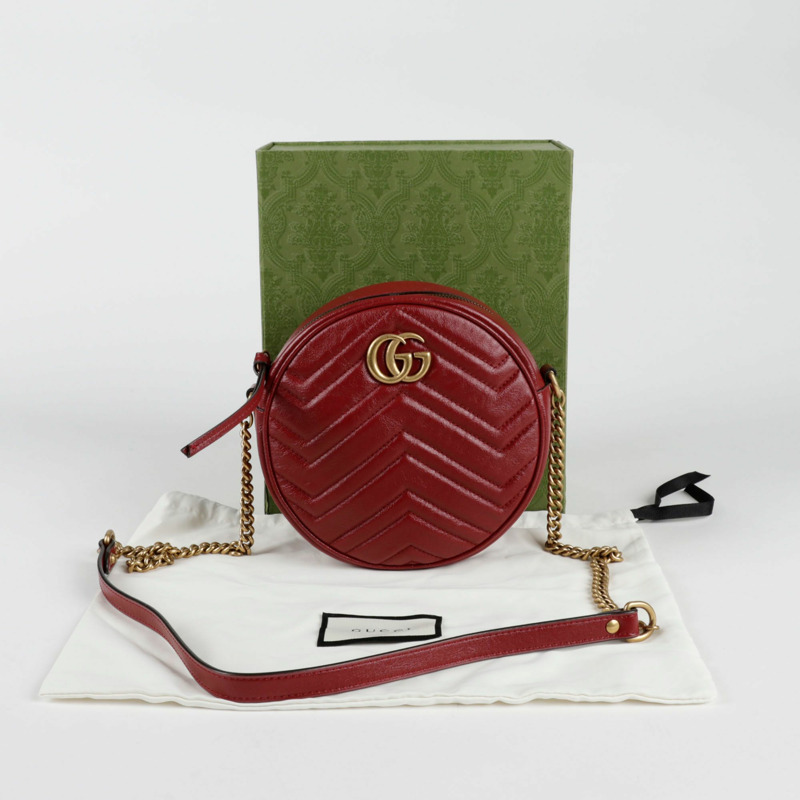 GUCCI GG Marmont 迷你圓形肩斜背包-0