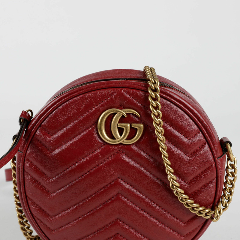 GUCCI GG Marmont 迷你圓形肩斜背包-1